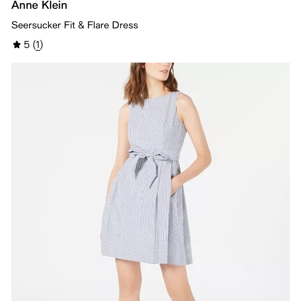 Anne Klein Black and White Striped Mini Dress - Picture 2 of 7